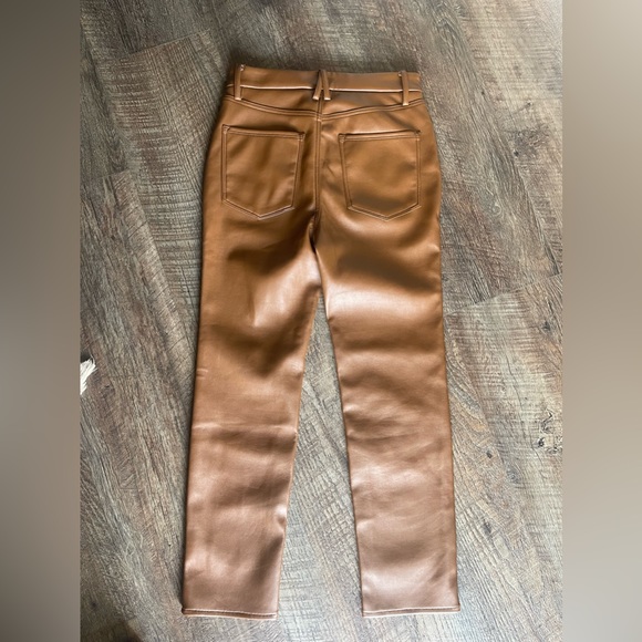Good American Faux Leather Pants in Burnt Caramel - Picture 5 of 5